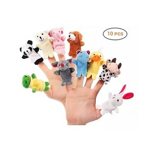 Kit 10 Fantoche de Dedo Dedoche Animais Pelúcia Infantil