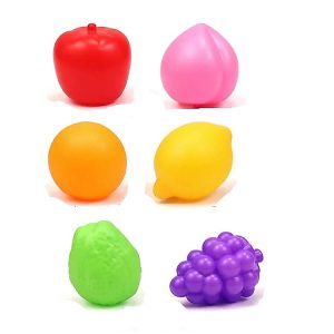 Kit 06 Frutinhas de Plástico Bebês Crianças Brinquedo