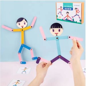 Boneco Articulado 24 Cards Poses Montessori Educativo Crianças