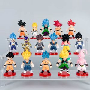 Kit 16 pcs Miniaturas Dragon Ball Goku Colecionável Bonecos Conjunto