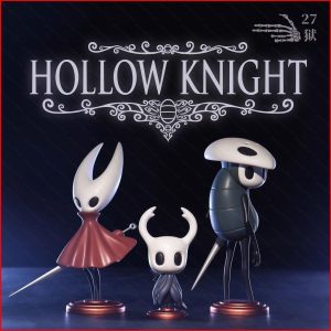 Kit 3 Bonecos Hollow Knight Cavaleiro Oco Figura Brinquedo