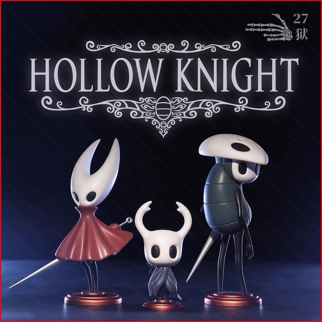 Kit 3 Bonecos Hollow Knight Cavaleiro Oco Figura Brinquedo