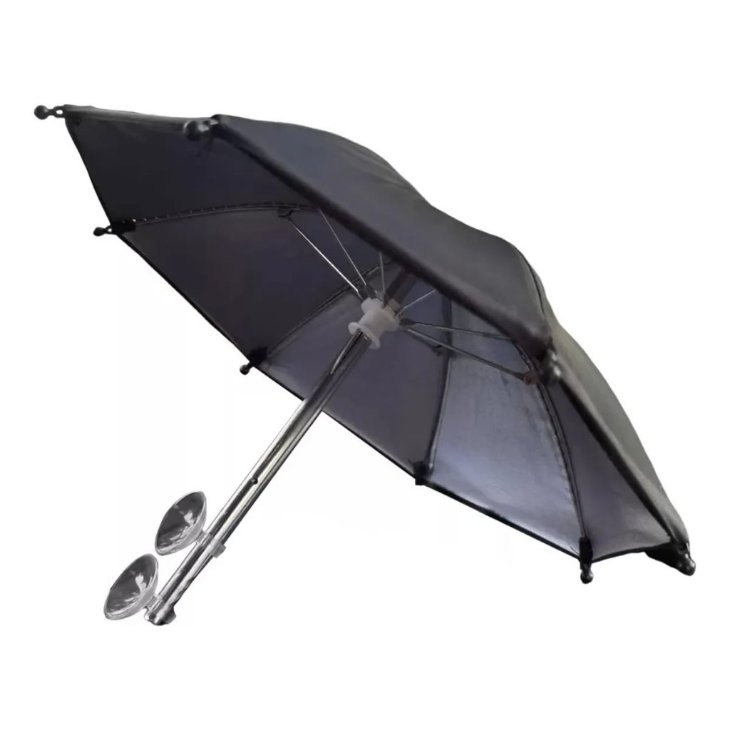 Mini Suporte Sombrinha Preta para Celular Acessório Guarda Chuva Telefone