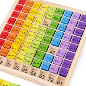 Jogo Tabuada Tabuleiro de Madeira Monteressori Multiplicação