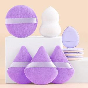 Kit 09 Esponjas de Maquiagem Macias Triangular Redonda