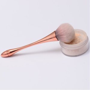 Pincel de Maquiagem 3 em 1 Blush Pó e Contorno Macio Dourado