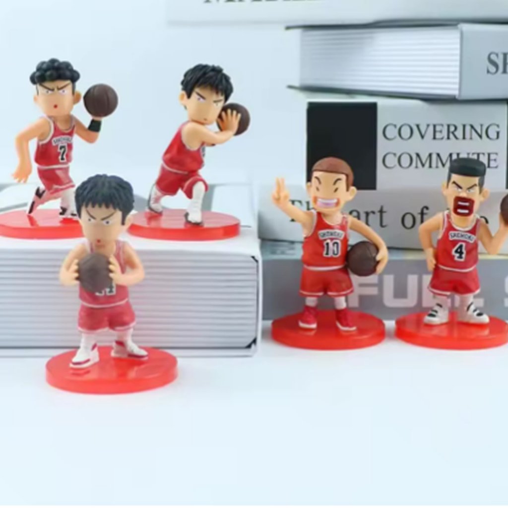 Kit 5 Bonecos Slam Dunk Jogador Basquete Coleção Brinquedo