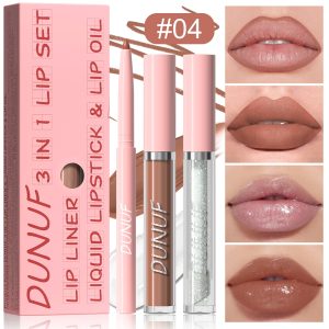 Kit de Maquiagem Labial DUNUF 3 em 1 para Lábios Radiantes