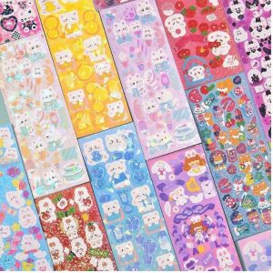 Kit Cartela de Adesivo Holográficos Decoração Diy Scrapbook