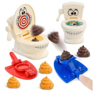 Brinquedo Jogo Mini Sanitário Divertido Lança Bosta Catapulta