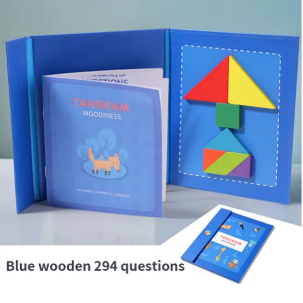 Tangram Quebra Cabeça Educativo Madeira Magnético Montessori