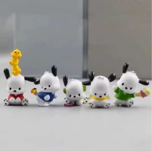 Kit 05 Miniaturas Pochacco Figura Bonecos Coleção Brinquedo