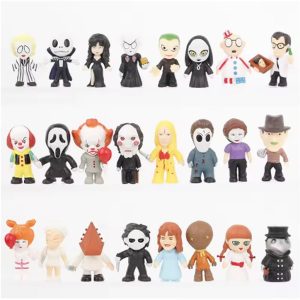 Kit 24 Miniatura Personagens Filmes de Terror Slasher Boneco