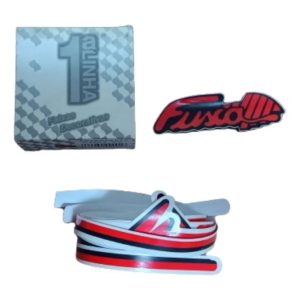 Kit de faixas laterais adesivas e emblema traseiro para o Volkswagen Fusca Itamar