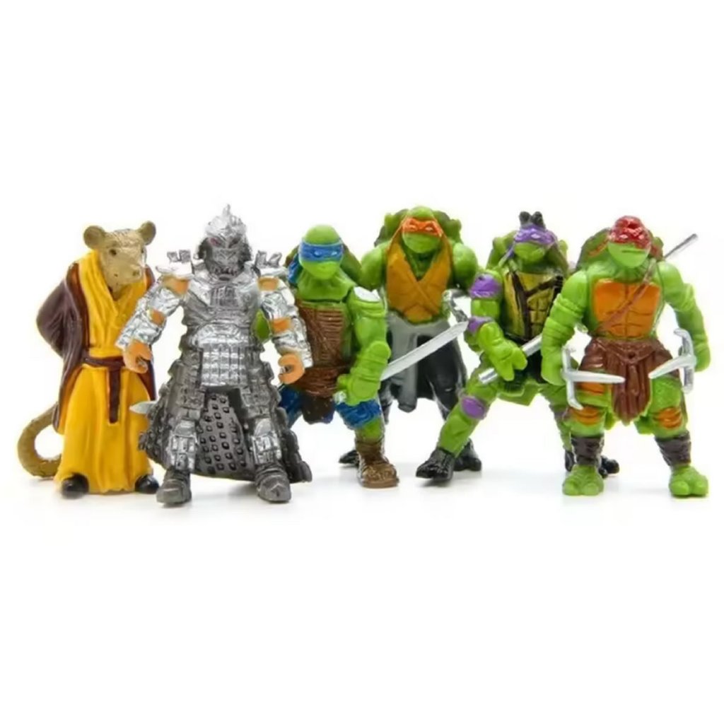Kit 06 Miniaturas Tartaruga Ninja Mutante Coleção Brinquedo