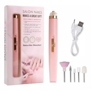Lixadeira de Unhas Elétrica Portátil Motor Bivolt + 5 Brocas
