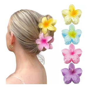 Kit Piranha Flor Hibisco Grampo Prendedor de Cabelo Moda