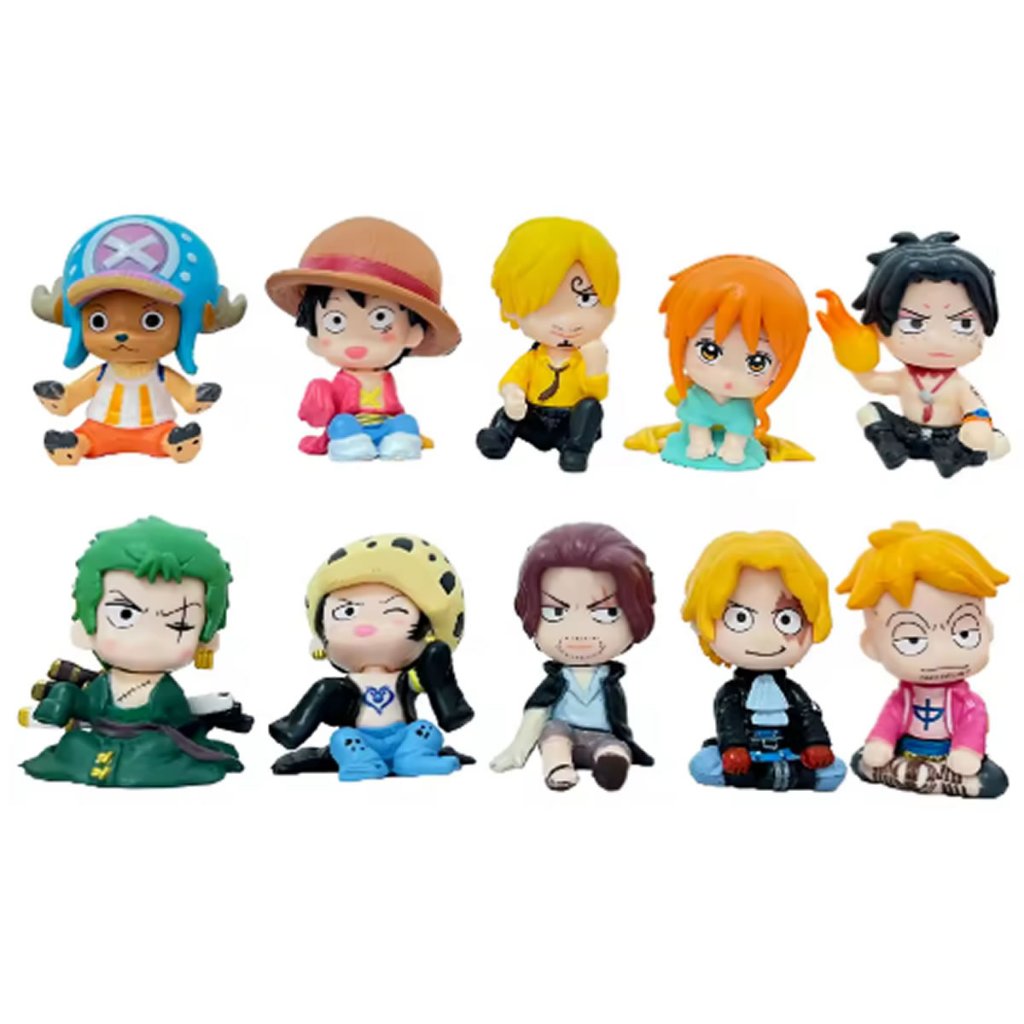 Kit 10 Miniaturas One Piece Bonecos de PVC Coleção Brinquedo