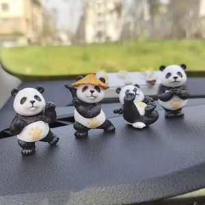 Kit 04 Miniaturas Urso Panda Bonecos Coleção Decoração Enfeite