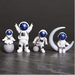 Kit Boneco Astronauta Decoração Topo de Bolo Festa Galaxia
