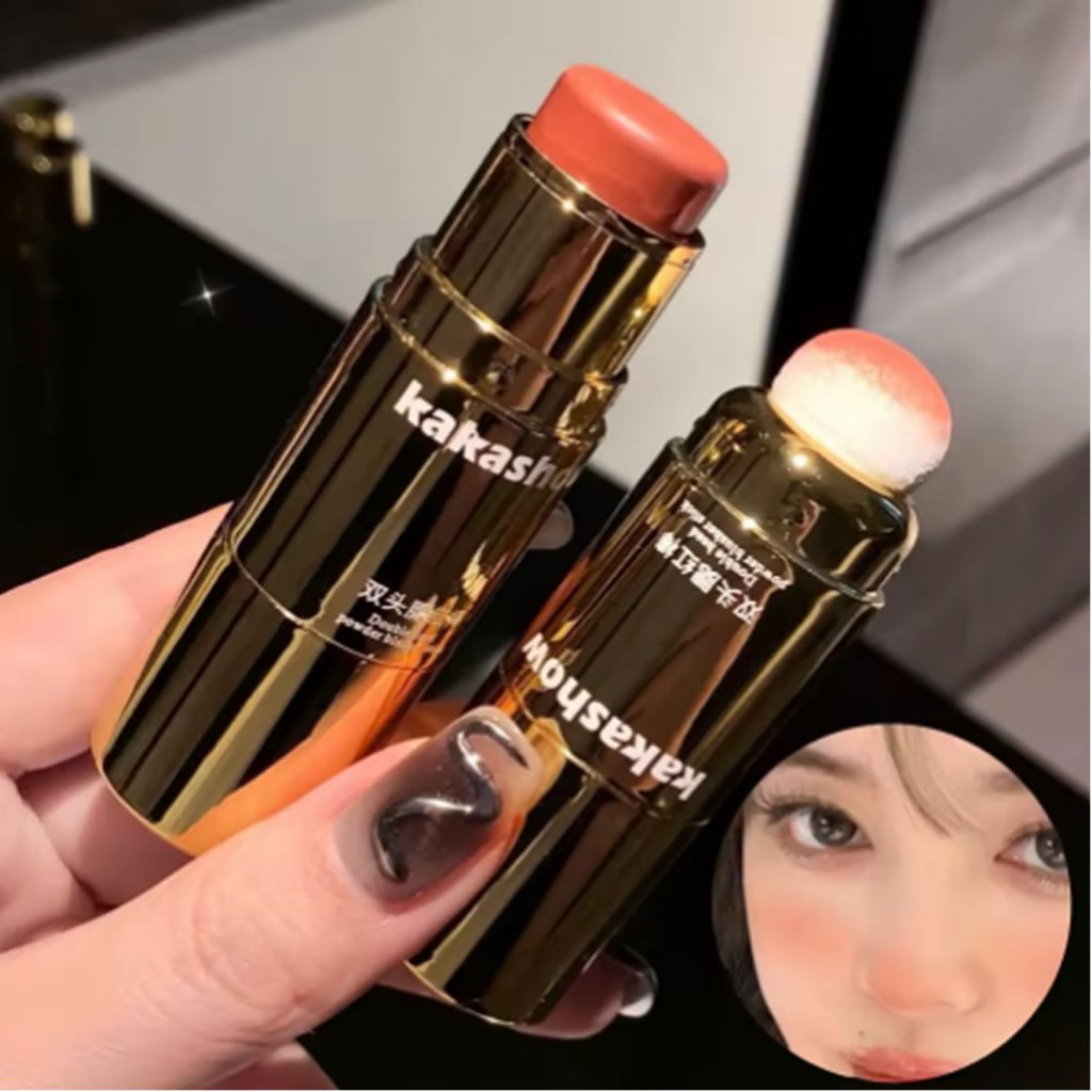 Blush Stick de Cabeça Dupla Baixa Saturação Creme Coreano Kakashow