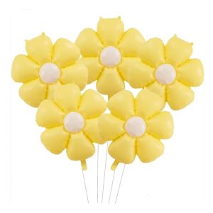 Kit 5 pcs Balões Infláveis Flor Enfeite para Aniversários Festas Delicadas
