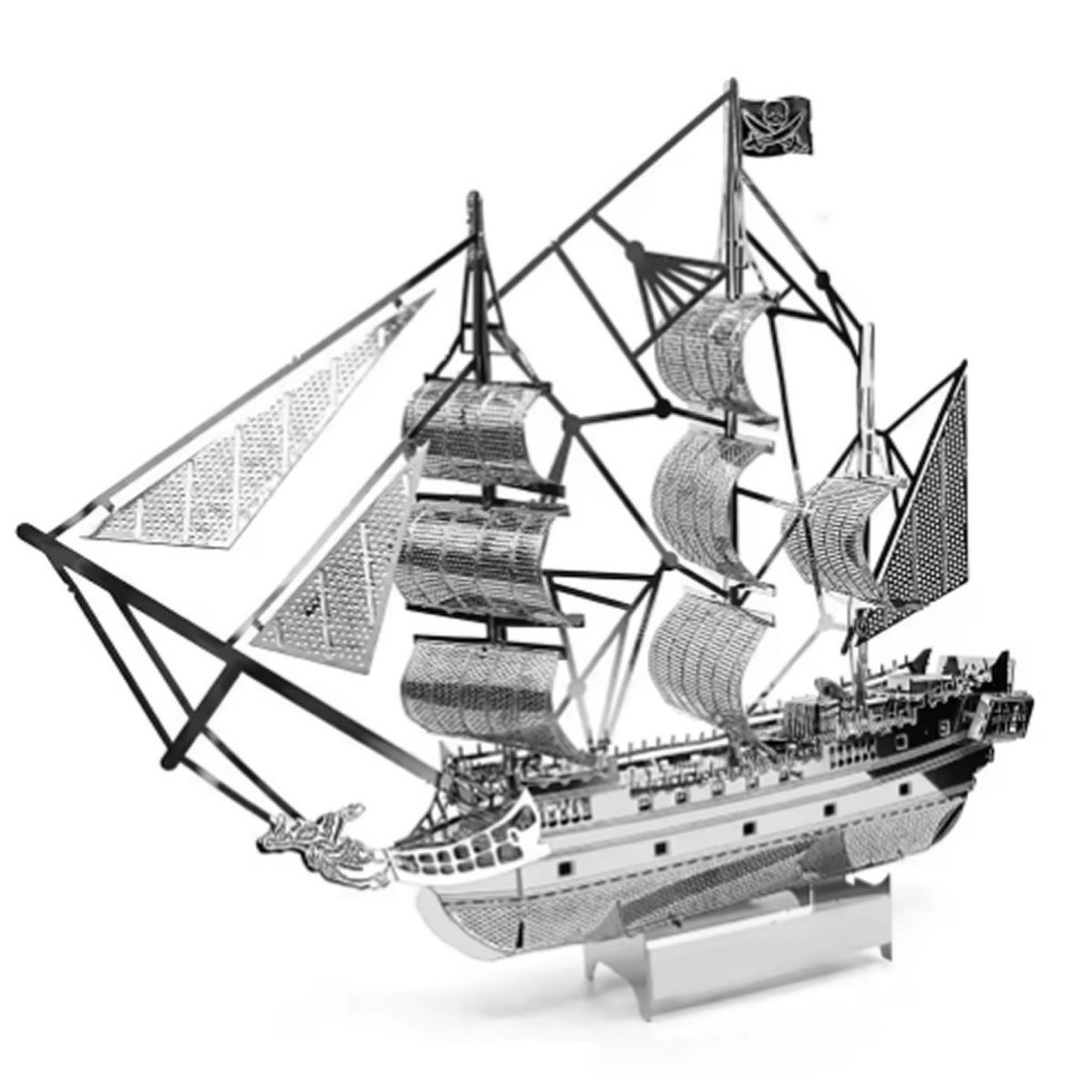 Quebra Cabeça Metal Diy 3D Miniatura Navio Pirata