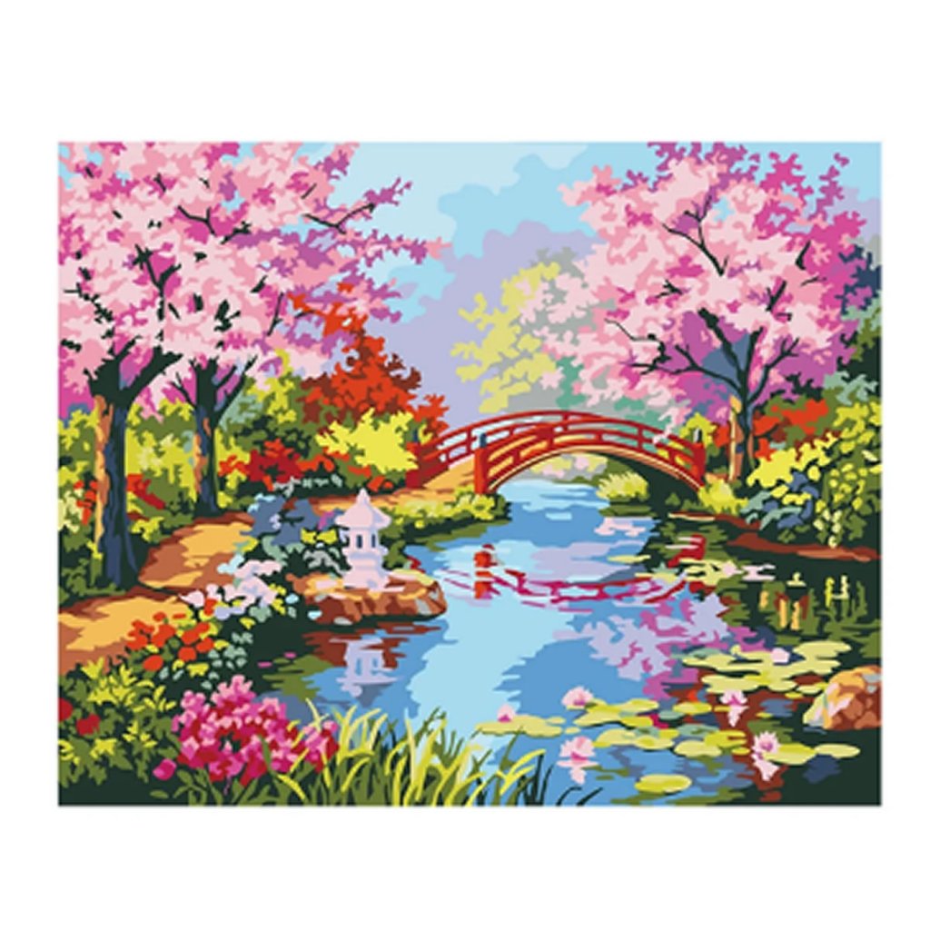 Kit Pintura Diamante 40x30cm A Lagoa de Lírios D'Água Arte