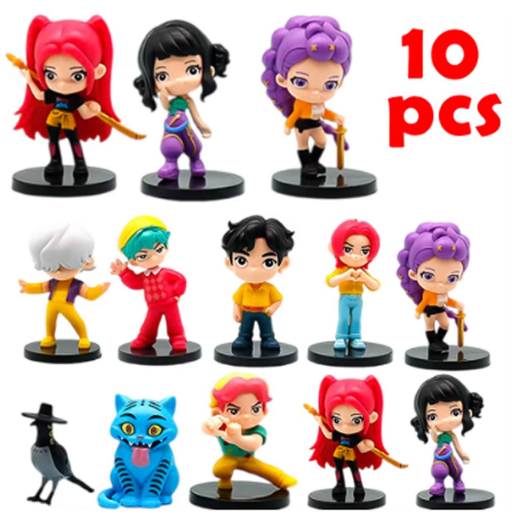 Kit 10 Mini Bonecos Guerreiras do Kpop Brinquedo Coleção