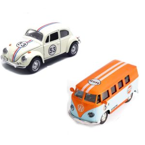 Mini Kombi Fusca Volkswagen Metal 1:36 Carro Antigo Colecionador