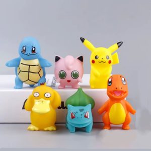 Kit 06 pcs Bonecos Pokémon Anime Pikachu Coleção Brinquedo