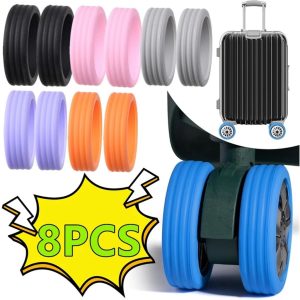 Kit 08 Capas Silicone para Rodinha de Malas Cadeiras Giratórias