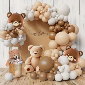 Kit 98 pcs Balão Bexiga Temáticas Ursinho Aniversario Bebê