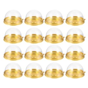 Kit 100 Potes com Tampa Mini Cake Box Descartável Dourado