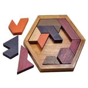 Quebra-Cabeça madeira Forma geométrica Brinquedo educacional