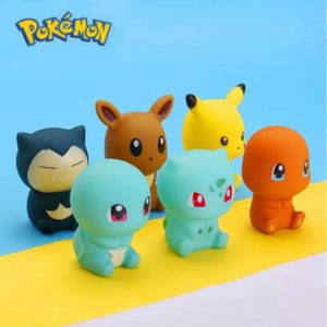 Kit 06 Bonecos de Borracha Pokémon Anime Crianças Banho