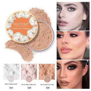 Pó Facial Base Longa Duração Maquiagem Make Rosto Julystar