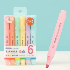 Kit 6 Canetas Marca Texto Fluorescentes Fofas cores Sortidas