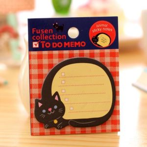 Bloco de Notas Adesivas Formato de Gatinho com Checklist