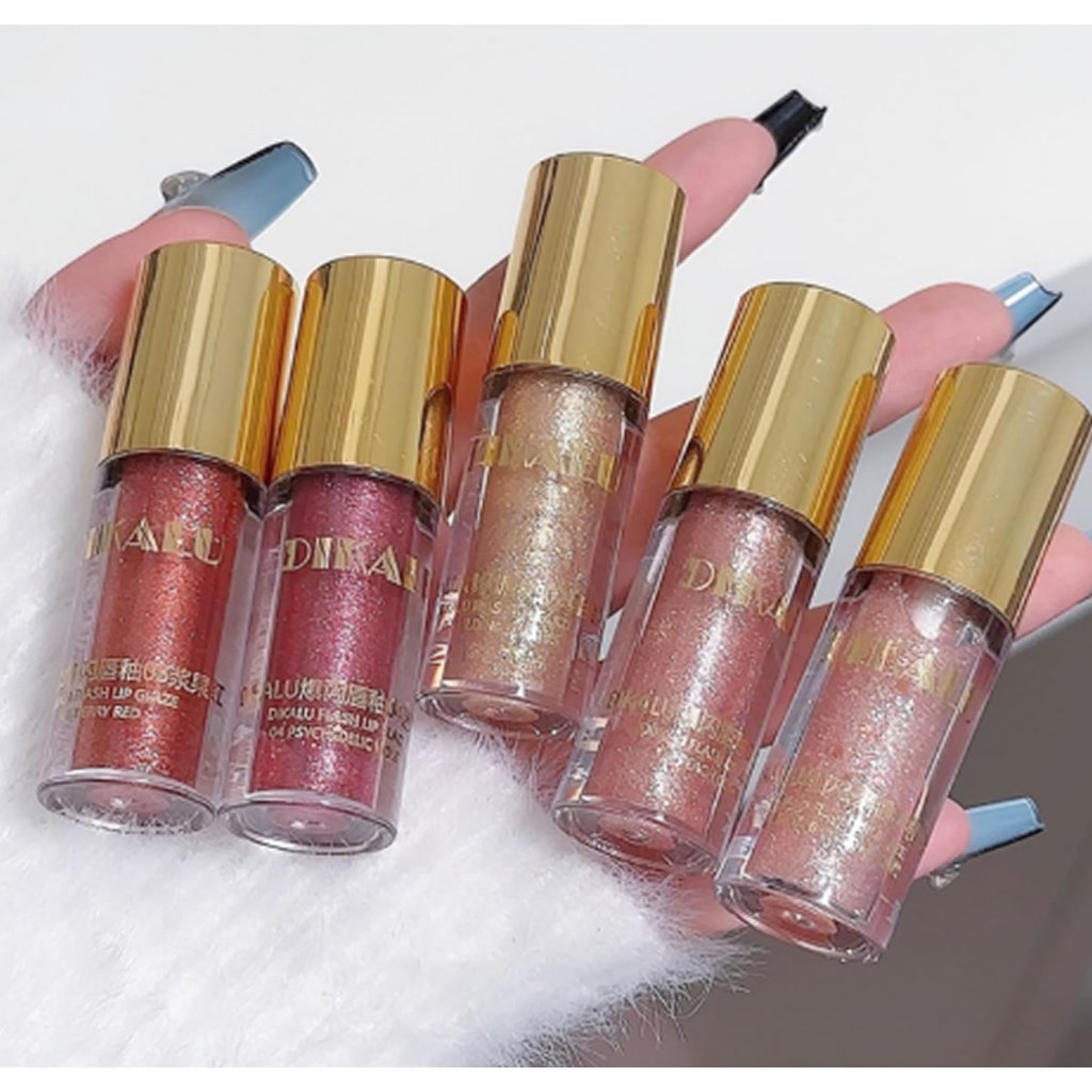 Gloss Glitter Efeito Diamante Lip Oil a Prova D'água Hidratante Dikalu