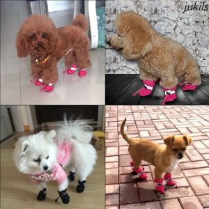 Sapatos para Cachorro Pequeno 4 pcs Meias Filhotes Tamanho 2