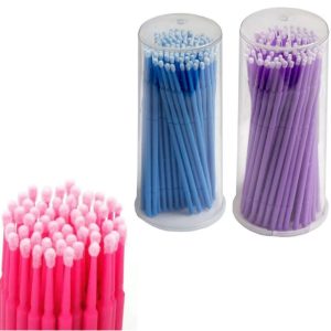 100 Microbrush Cotonete Limpeza Alongamento Cílios Fio a Fio