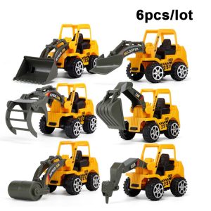 Kit Mini Carrinhos Construção Trator Escavadeira Caminhão
