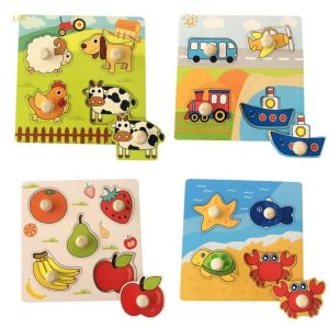 Brinquedo Montessori Quebra-Cabeça de Madeira Infantil