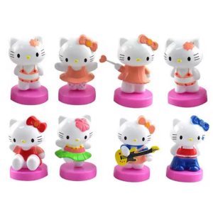 Kit 8 Miniaturas Hello Kitty Boneca Decoração Bolo Brinquedo