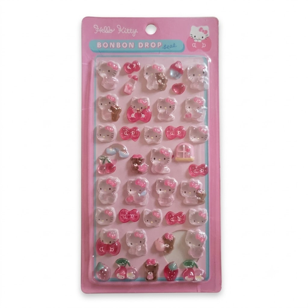 Kit 40 Adesivos 3D Hello Kitty Sanrio Personagem Cartela