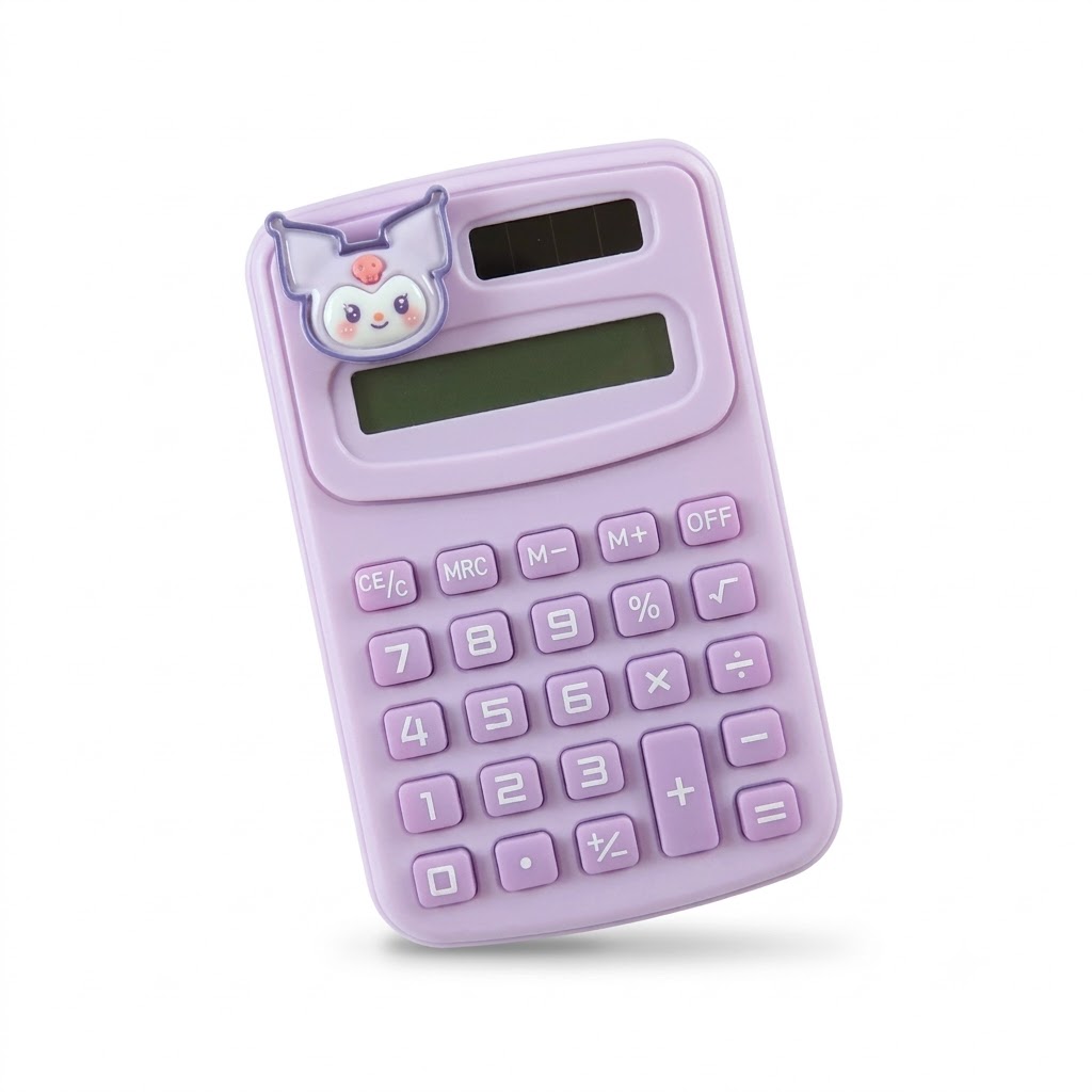Mini Calculadora de Bolso Escolar Personagem Sanrio Kuromi