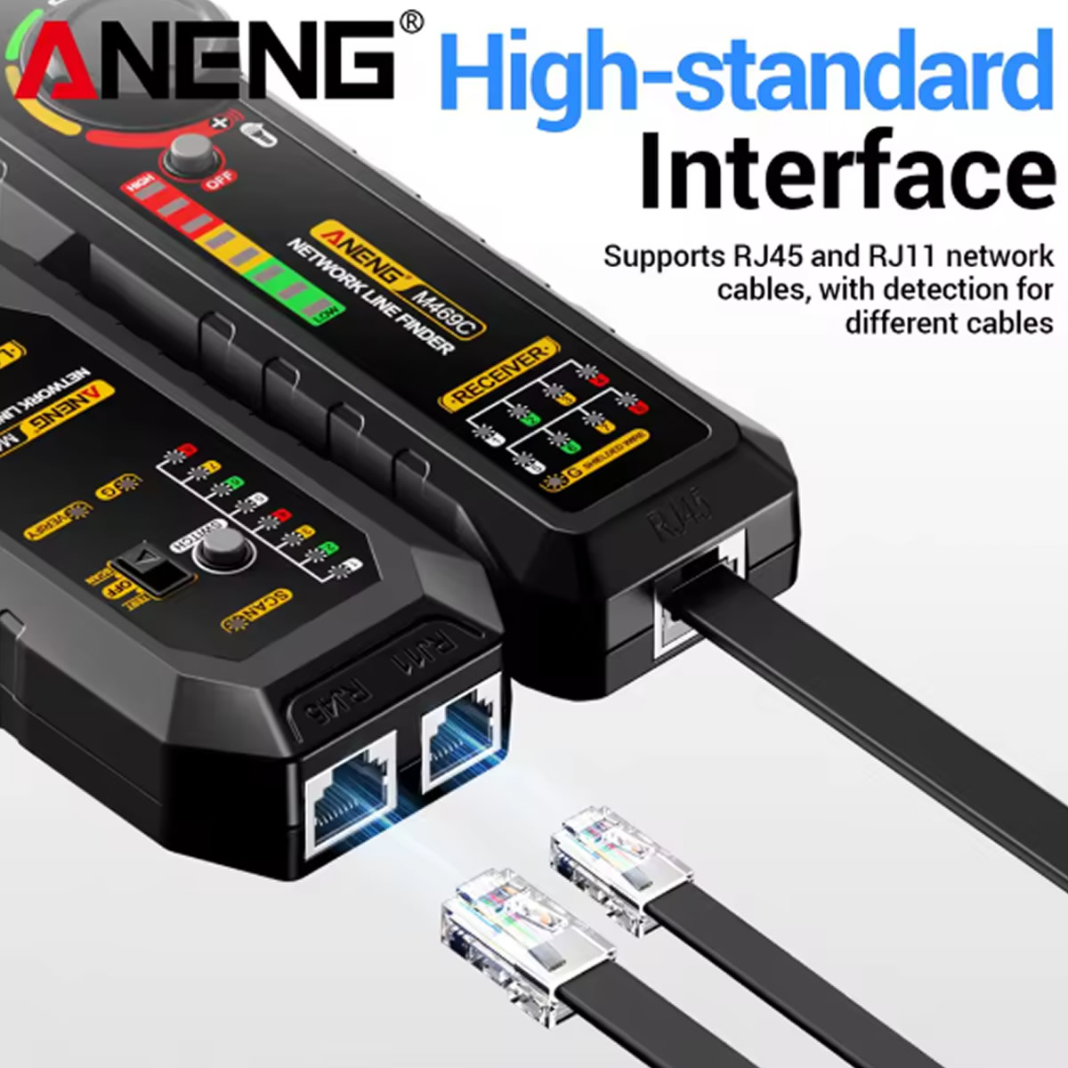 Testador de Cabo de Rede RJ45 e RJ11 M469C Aneng - Imagem 6