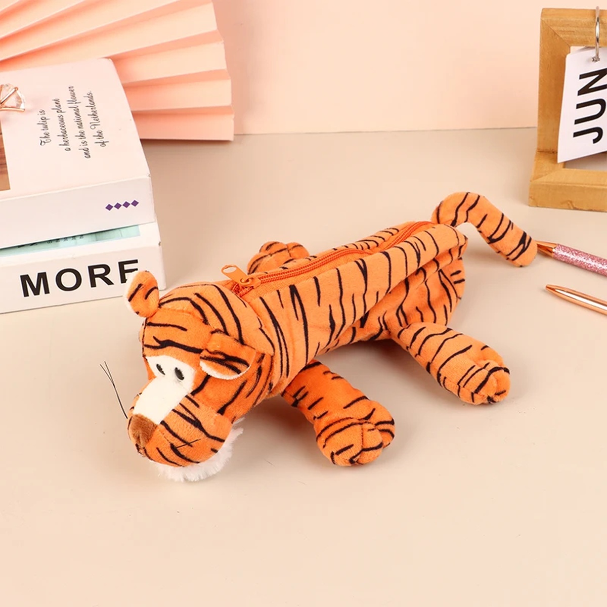Estojo Lápis Caneta Modelo Animal Tigre Tigrinho Estudantes