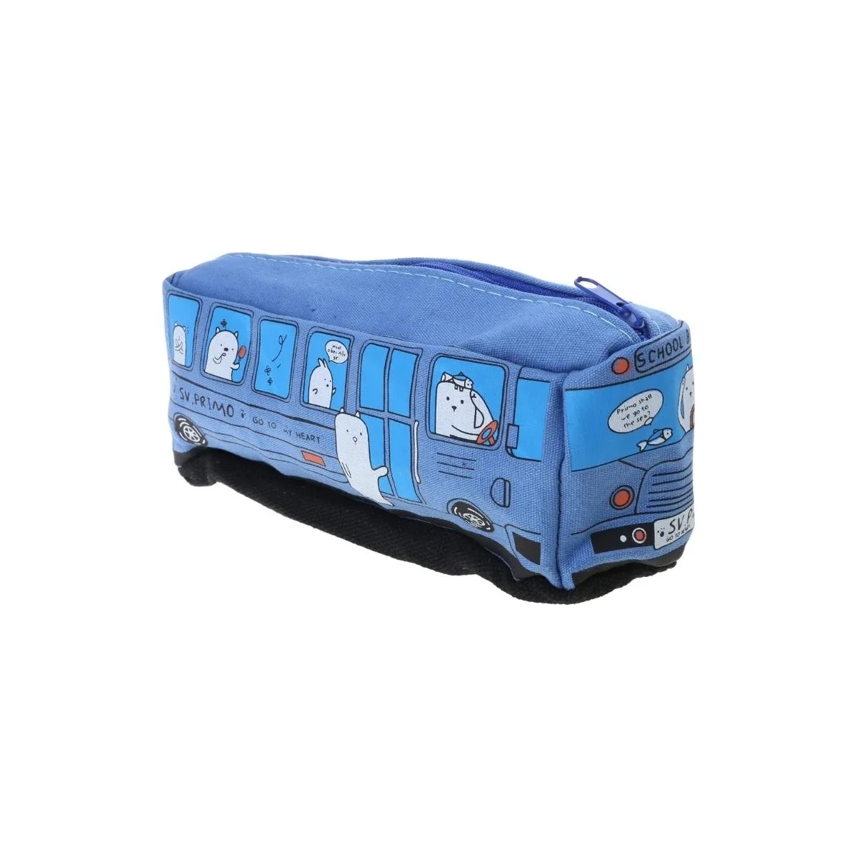 Estojo para Lápis Caneta Azul Modelo Ônibus Estudantes - Imagem 2